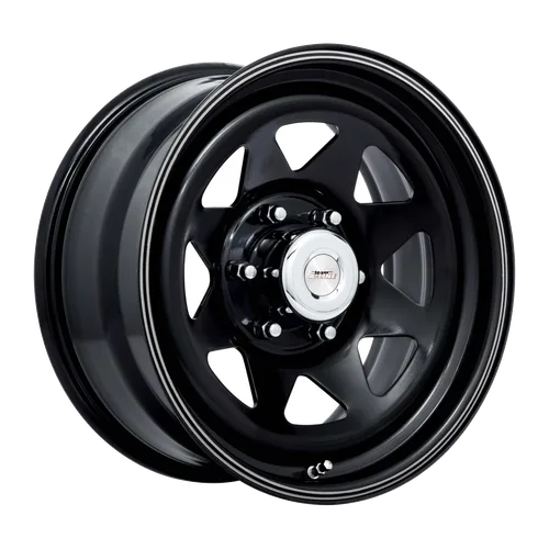 MAG WHEEL - SPOKE BLACK WITH SILVER PINSTRIPE 15X7 6X139.7 STEEL WHEELS (SET OF 4)